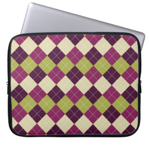 Seamless argyle pattern. Diamond shapes background Laptop Sleeve