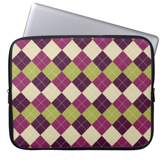 Seamless argyle pattern. Diamond shapes background Laptop Sleeve (Front)