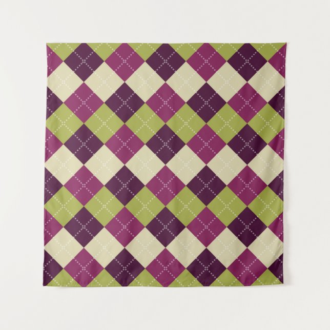Seamless argyle pattern. Diamond shapes background Tapestry (Front)