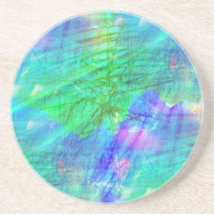 seamless art background watercolor blue, green coaster