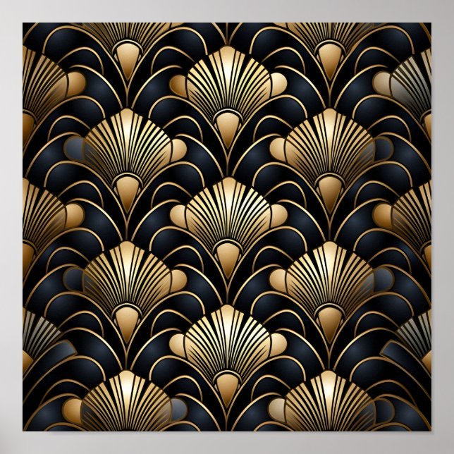Seamless art deco background poster (Front)