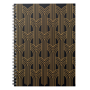 Seamless Art Deco Pattern. Vintage geometric minim Notebook