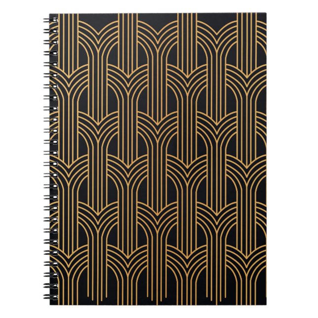 Seamless Art Deco Pattern. Vintage geometric minim Notebook (Front)