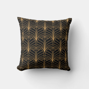 Seamless Art Deco Pattern. Vintage minimalistic ba Cushion