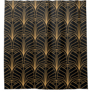 Seamless Art Deco Pattern. Vintage minimalistic ba Shower Curtain
