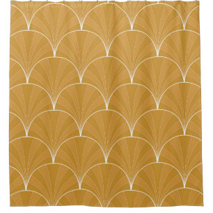 Seamless Art Deco Pattern. Vintage minimalistic ba Shower Curtain