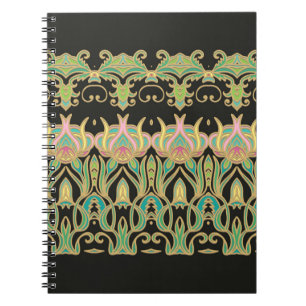 Seamless art ornament in Art Nouveau style Notebook