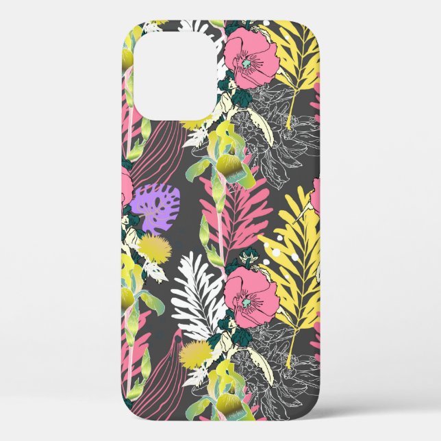 Seamless artistic flower pattern, beautiful tropic Case-Mate iPhone case (Back)