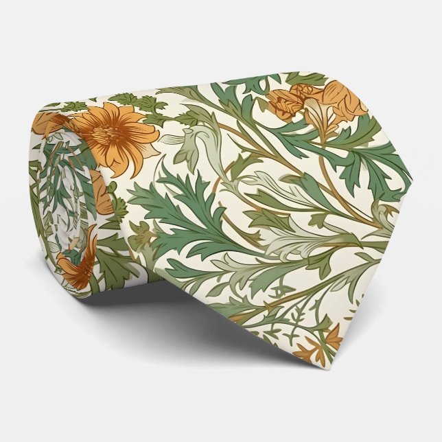 Seamless Arts and Crafts style repeating pattern Tie (Rolled)