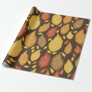 seamless autumn pattern with a color leaves wrapping paper