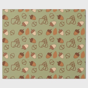 Seamless Autumn Wrapping Paper with Hazelnut Joy