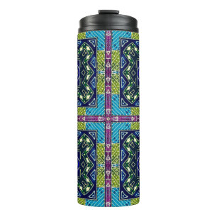 Seamless Aztec Pattern. Ikat Chevron Cloth. Repeat Thermal Tumbler