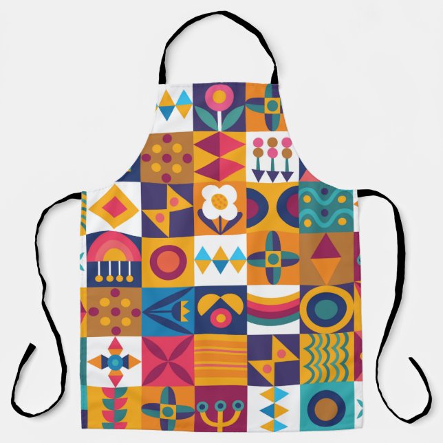 Seamless background design modern art apron (Front)