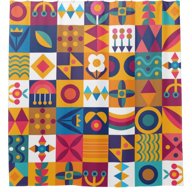 Seamless background design modern art shower curtain (Front)