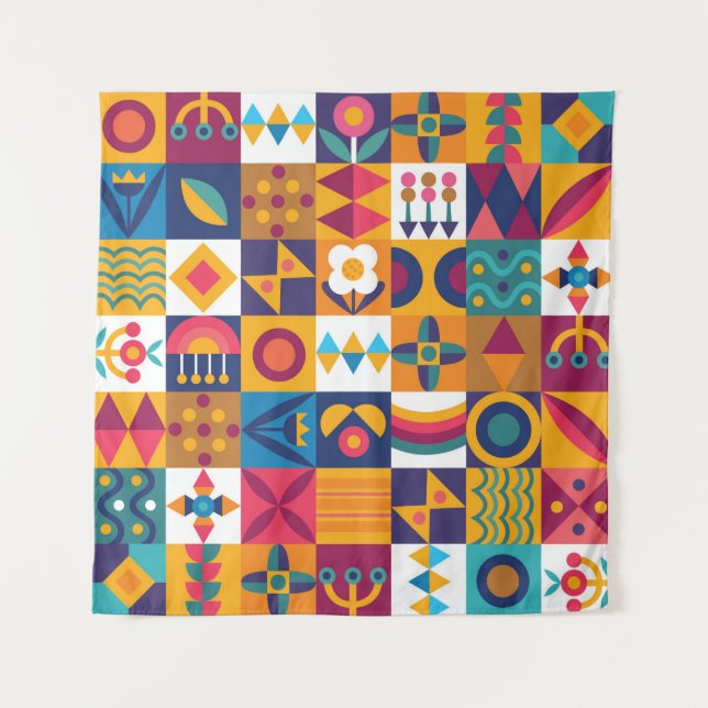 Seamless background design modern art tapestry (Front)