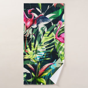 Seamless background floral pattern. Tropical leave Bath Towel