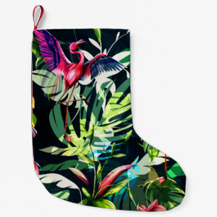Seamless background floral pattern. Tropical leave Small Christmas Stocking