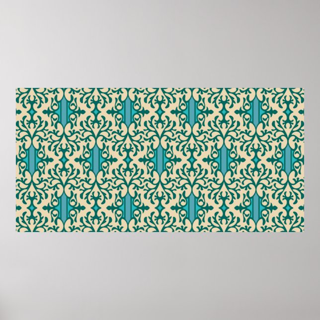 Seamless background from a floral ornament, Fashio Poster (Front)
