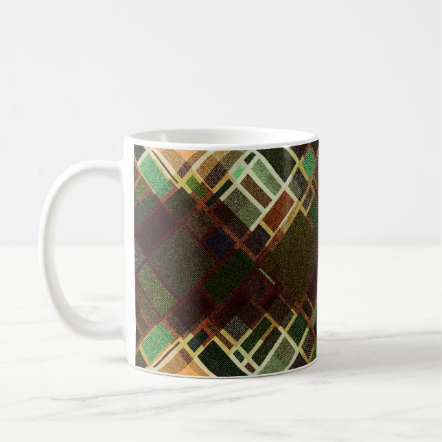 Seamless background pattern. Abstract retro diagon Coffee Mug (Left)