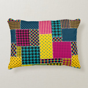 Seamless background pattern. Geometric patchwork p Decorative Cushion