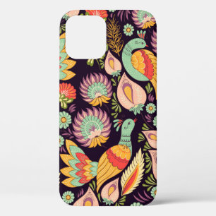 Seamless background pattern in traditional folk fl iPhone 12 case