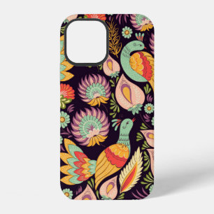 Seamless background pattern in traditional folk fl iPhone 12 case