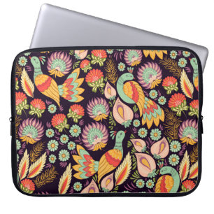 Seamless background pattern in traditional folk fl laptop sleeve