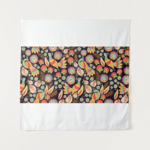 Seamless background pattern in traditional folk fl tapestry