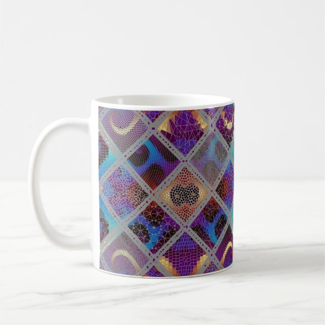 Seamless background pattern. Mosaic art pattern ba Coffee Mug (Left)