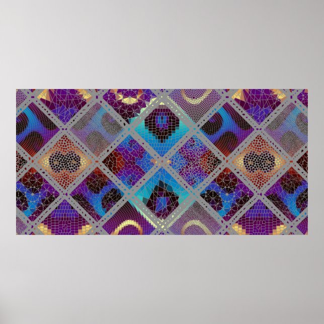 Seamless background pattern. Mosaic art pattern ba Poster (Front)