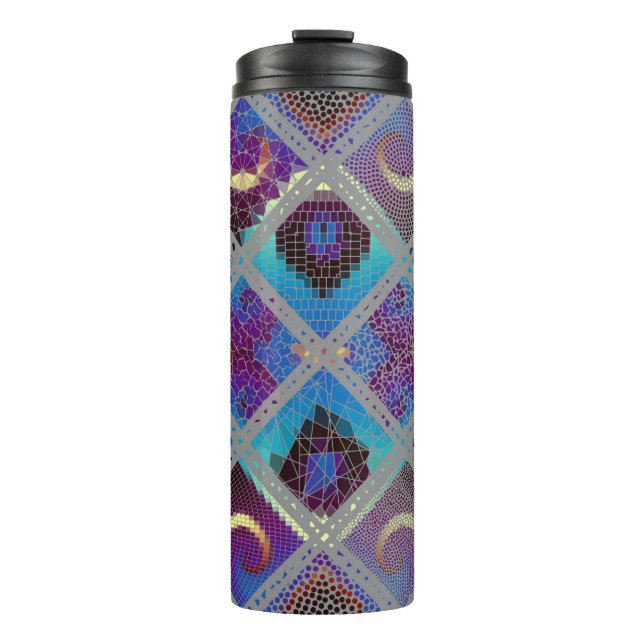 Seamless background pattern. Mosaic art pattern ba Thermal Tumbler (Front)