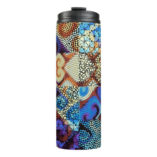 Seamless background pattern. Mosaic art pattern ba Thermal Tumbler (Front)
