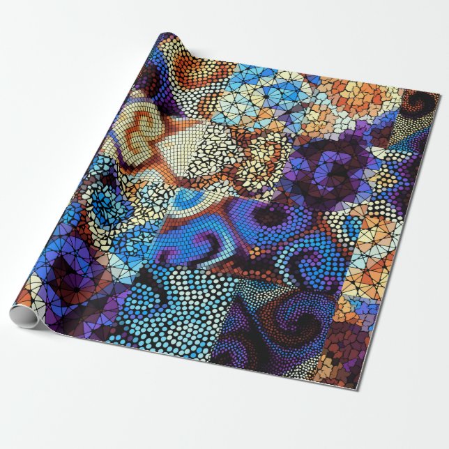 Seamless background pattern. Mosaic art pattern ba Wrapping Paper (Unrolled)