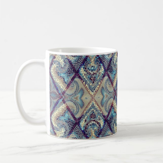 Seamless background pattern. Mosaic art pattern of Coffee Mug (Left)
