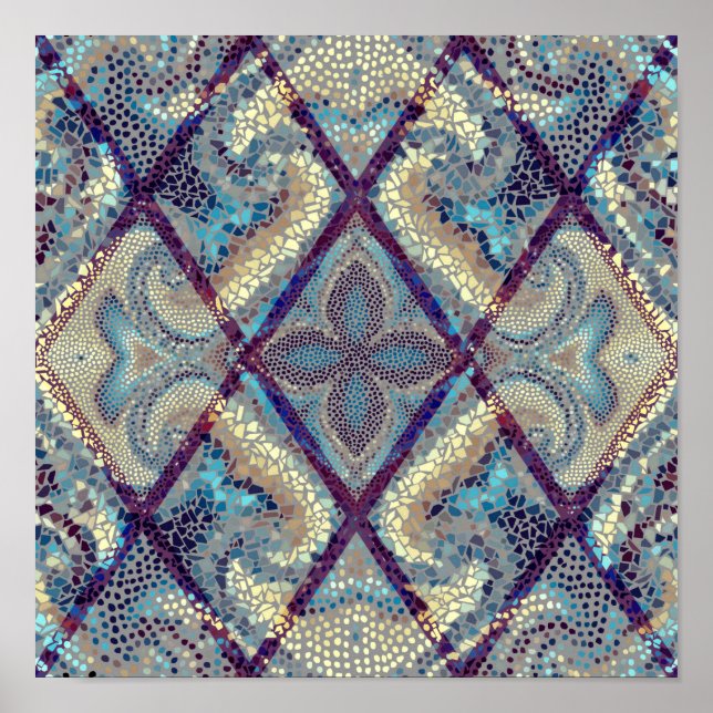 Seamless background pattern. Mosaic art pattern of Poster (Front)