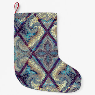 Seamless background pattern. Mosaic art pattern of Small Christmas Stocking