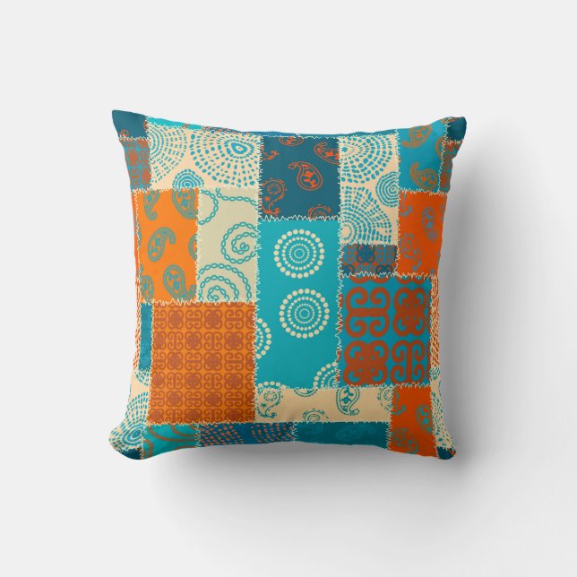 Seamless background pattern. Patchwork pattern in  Cushion (Front)