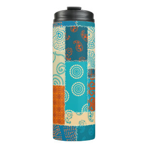 Seamless background pattern. Patchwork pattern in Thermal Tumbler