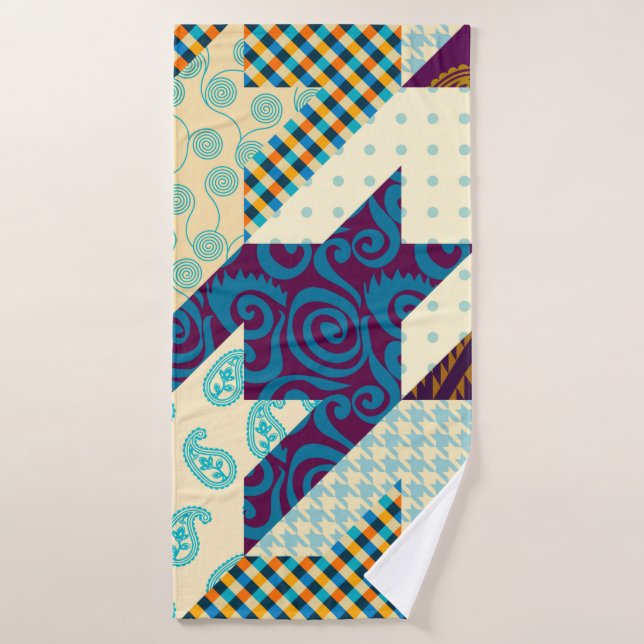 Seamless background pattern. Patchwork pattern. Vi Bath Towel (Bath Towel)