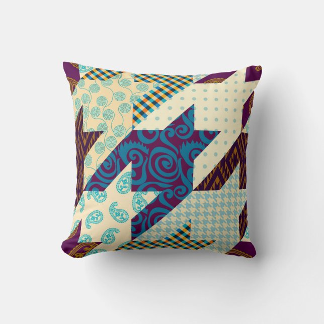 Seamless background pattern. Patchwork pattern. Vi Cushion (Front)