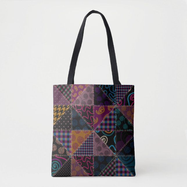 Seamless background pattern. Patchwork pattern. Vi Tote Bag (Front)