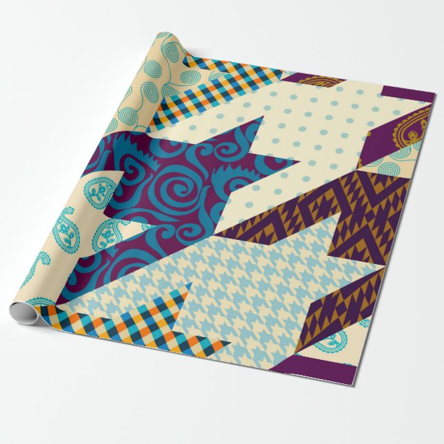 Seamless background pattern. Patchwork pattern. Vi Wrapping Paper (Unrolled)