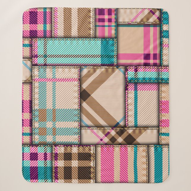 Seamless background pattern. Patchwork pattern wit Sherpa Blanket (Front)