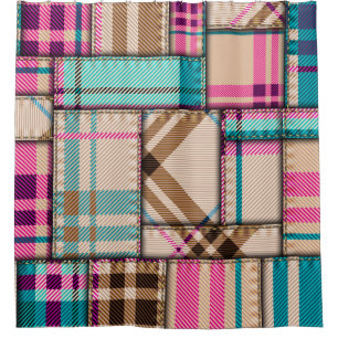 Seamless background pattern. Patchwork pattern wit Shower Curtain
