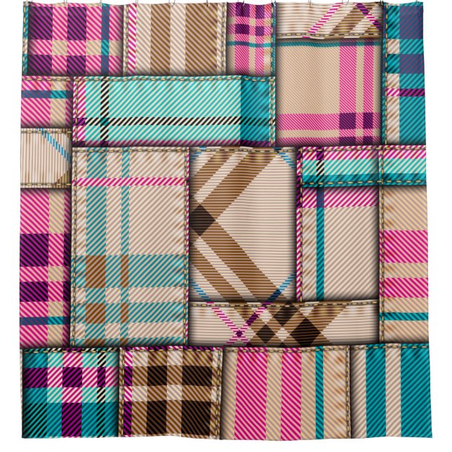 Seamless background pattern. Patchwork pattern wit Shower Curtain (Front)