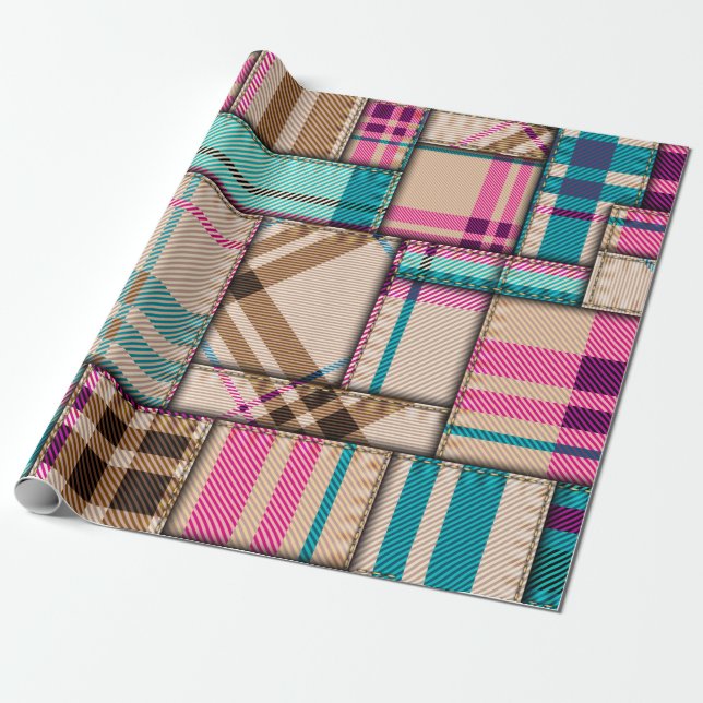 Seamless background pattern. Patchwork pattern wit Wrapping Paper (Unrolled)