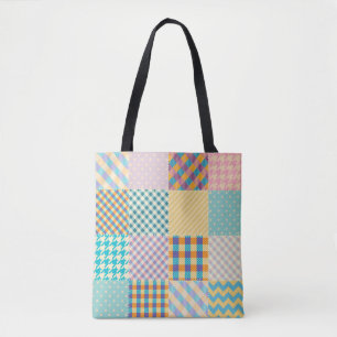 Seamless background pattern. Textile patchwork pat Tote Bag