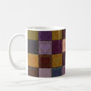 Seamless background pattern. The Patchwork with em Coffee Mug