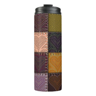 Seamless background pattern. The Patchwork with em Thermal Tumbler