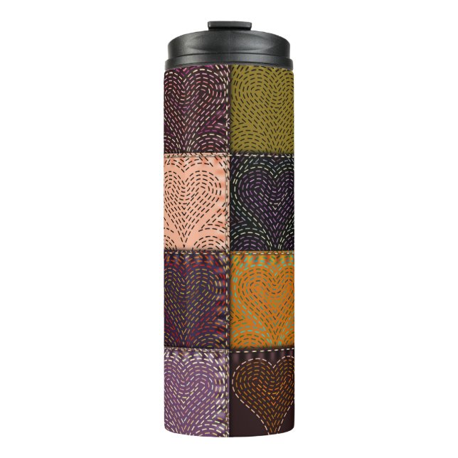 Seamless background pattern. The Patchwork with em Thermal Tumbler (Front)